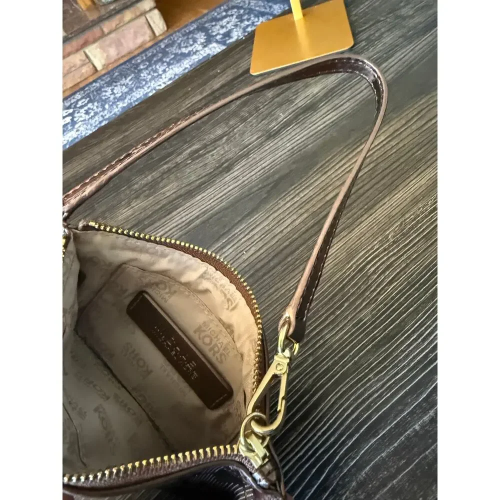 MICHAEL Michael Kors Metallic Bronze Monogram Wristlet